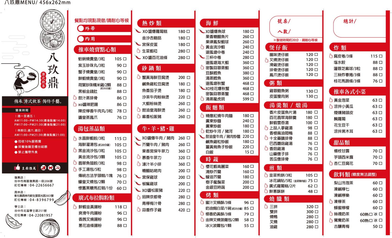 八玖鼎港式茶餐廳復興店，這家有傳統港點蒸籠推車耶！超過70種平價港點任選，有免費停車場好方便！